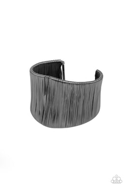 Hot Wired Wonder - Black Gunmetal Cuff Bracelet