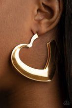 Load image into Gallery viewer, Heart-Racing Radiance - Gold Hoop Earrings