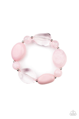 I Need a STAYCATION - Pink Stretchy Bracelet