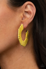 Load image into Gallery viewer, Fabulously Fiesta - Yellow Hoop Earrings