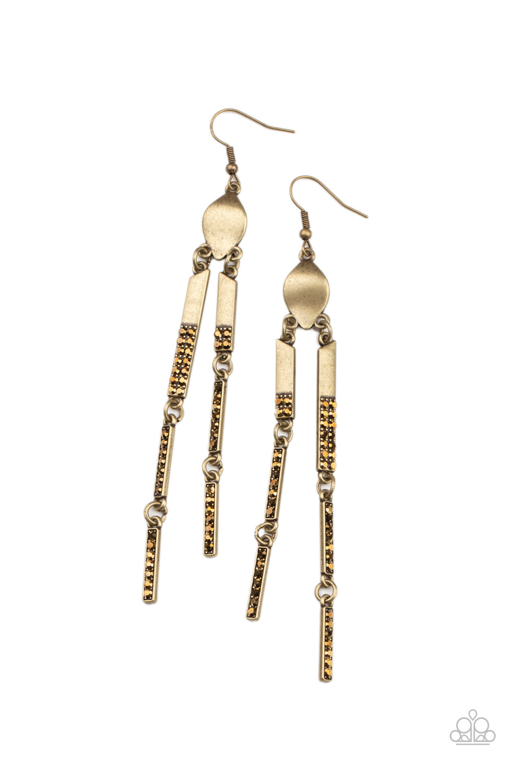 Defined Dazzle - Brass Earrings