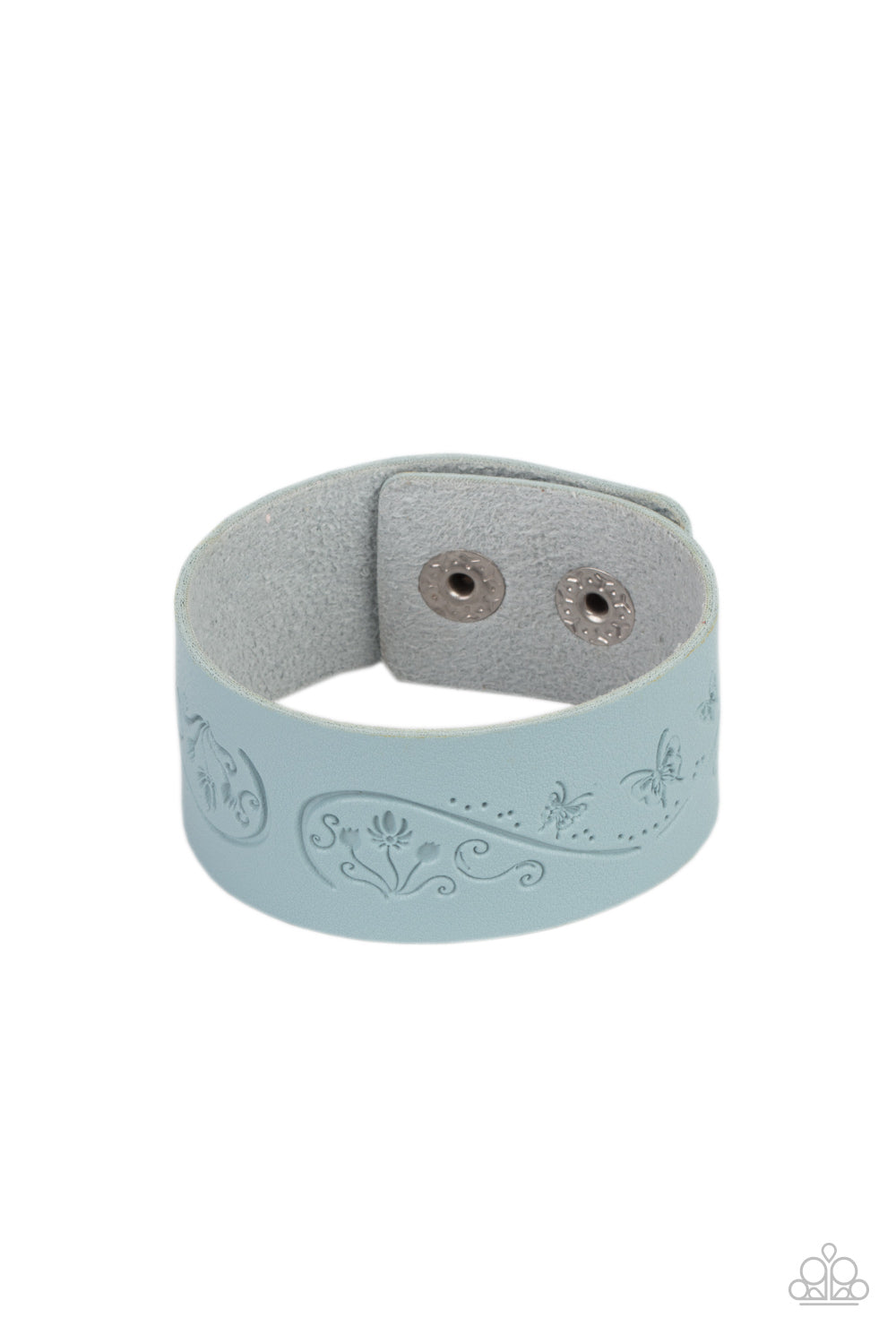 Butterfly Canopy - Blue Adjustable Snap Closure Bracelet