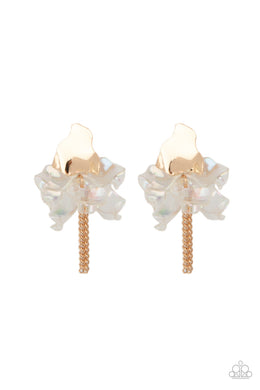 Harmonically Holographic - Gold Post Earrings