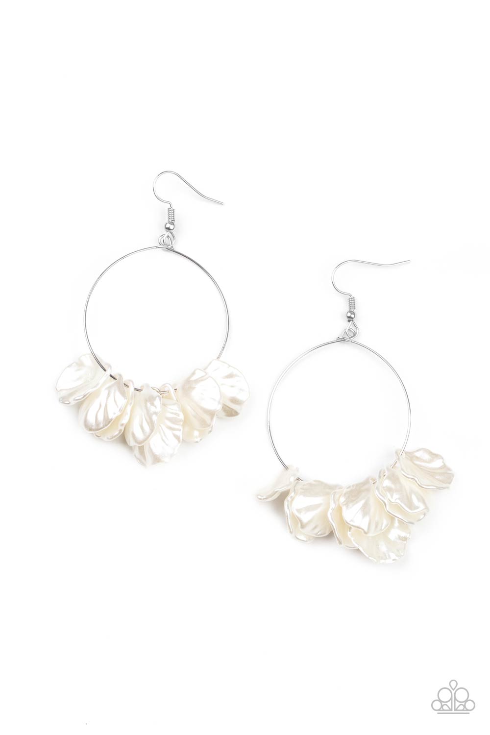 Sailboats and Seashells - White Earrings