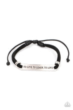 Load image into Gallery viewer, To Live, To Learn, To Love - Black Sliding Knot Bracelet