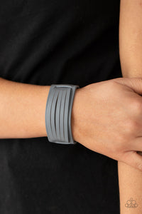 Ride In Style - Silver Adjustable Snap Closure Bracelet