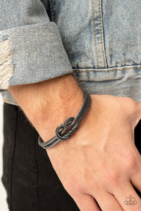 Nautical Grunge - Black Gunmetal Cuff Bracelet