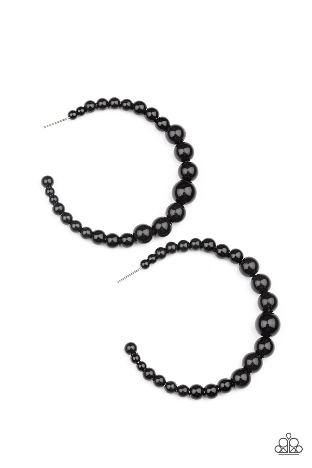 Glamour Graduate - Black Hoop Earrings