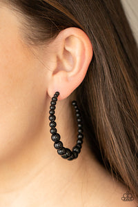 Glamour Graduate - Black Hoop Earrings