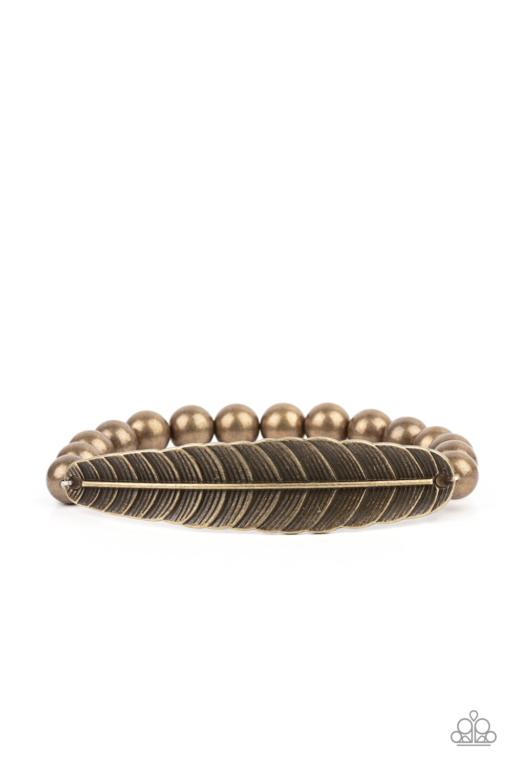 Featherlight Fashion - Brass Stretchy Bracelet