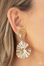 Load image into Gallery viewer, Empress Of The Amazon - Gold Clip-On Earrings