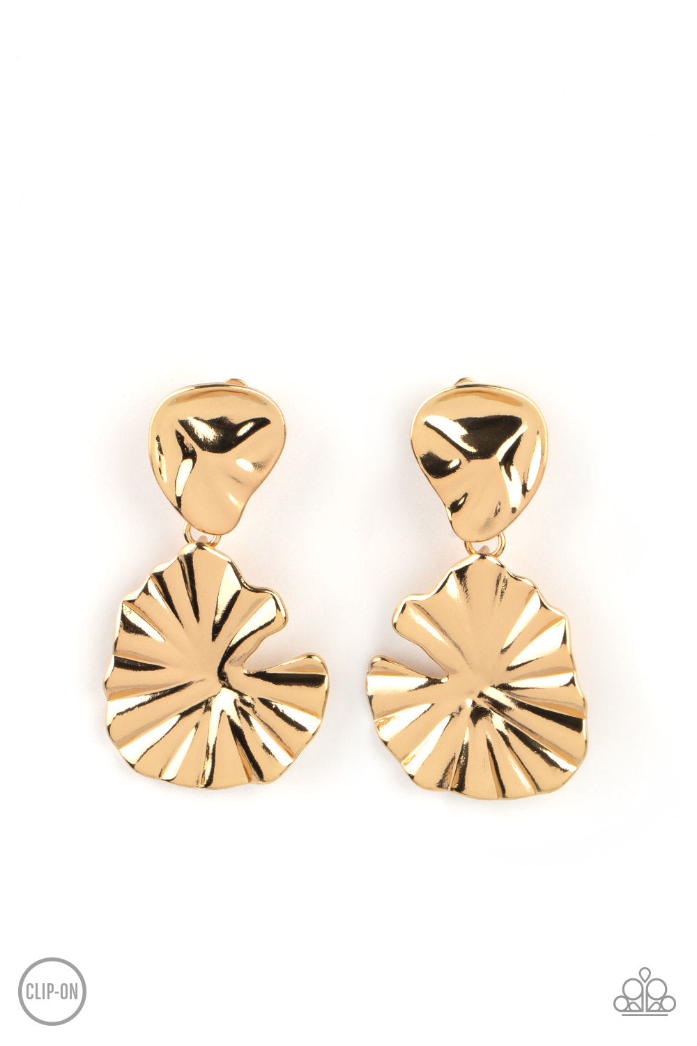 Empress Of The Amazon - Gold Clip-On Earrings