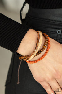 STACK To Basics - Orange Sliding Knot Bracelet