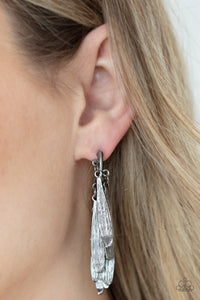 Pursuing The Plumes - Black Gunmetal Post Earrings