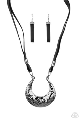 Majorly Moonstruck - Black Gunmetal Necklace