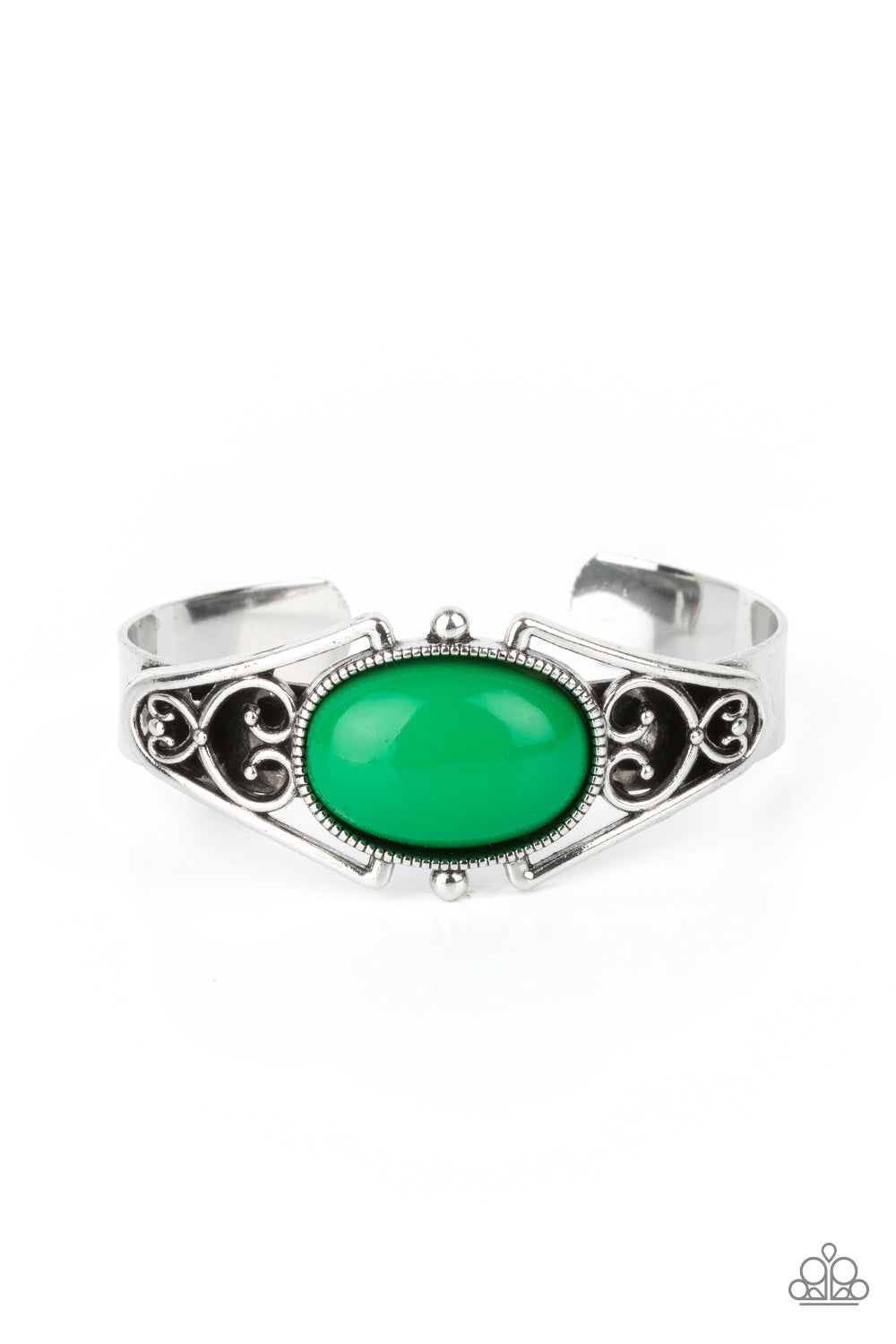 Springtime Trendsetter - Green Cuff Bracelet