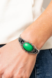 Springtime Trendsetter - Green Cuff Bracelet