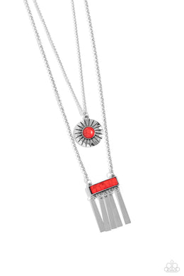 Sunburst Rustica - Red Necklace