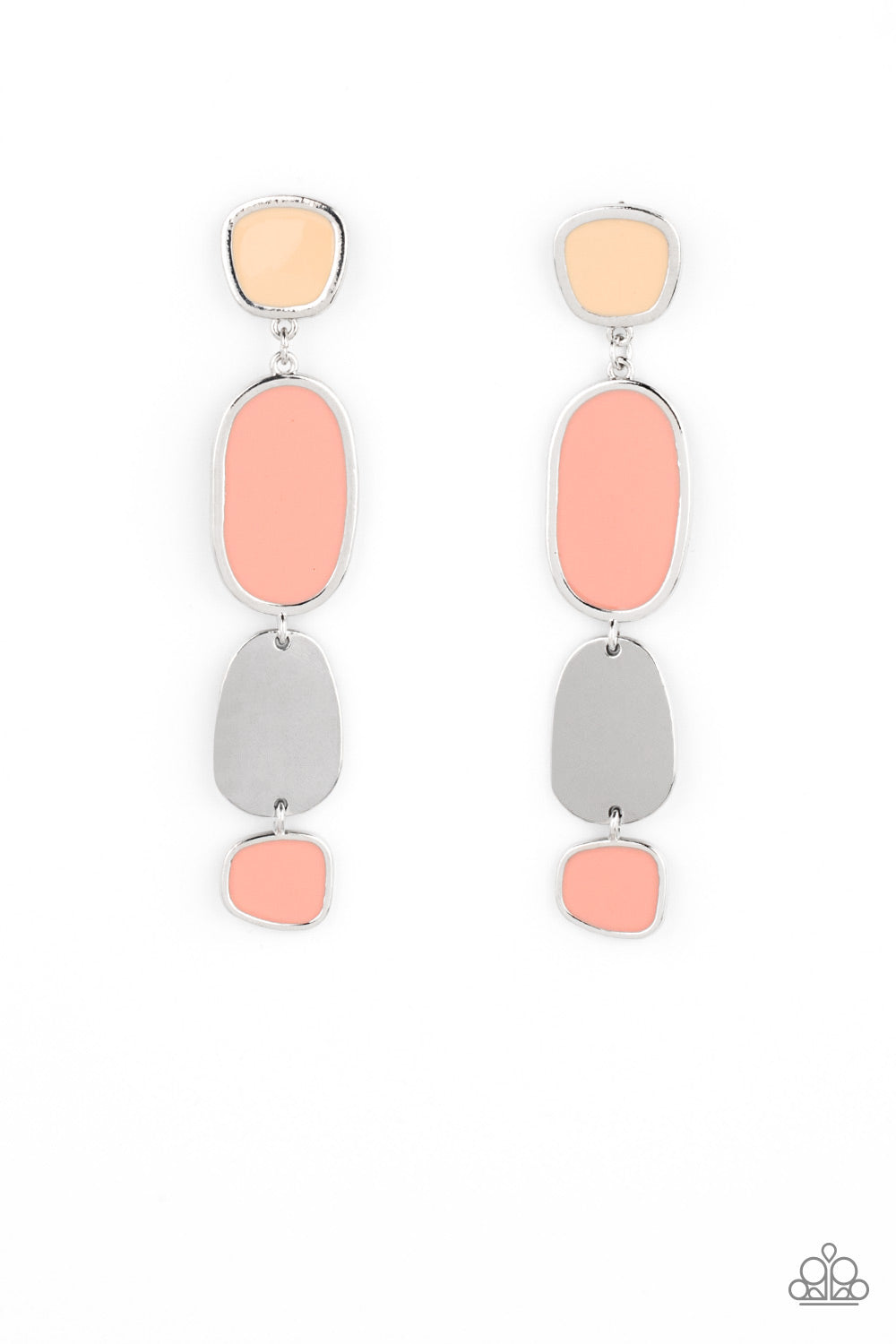 All Out Allure - Orange Post Earrings