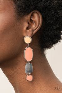 All Out Allure - Orange Post Earrings