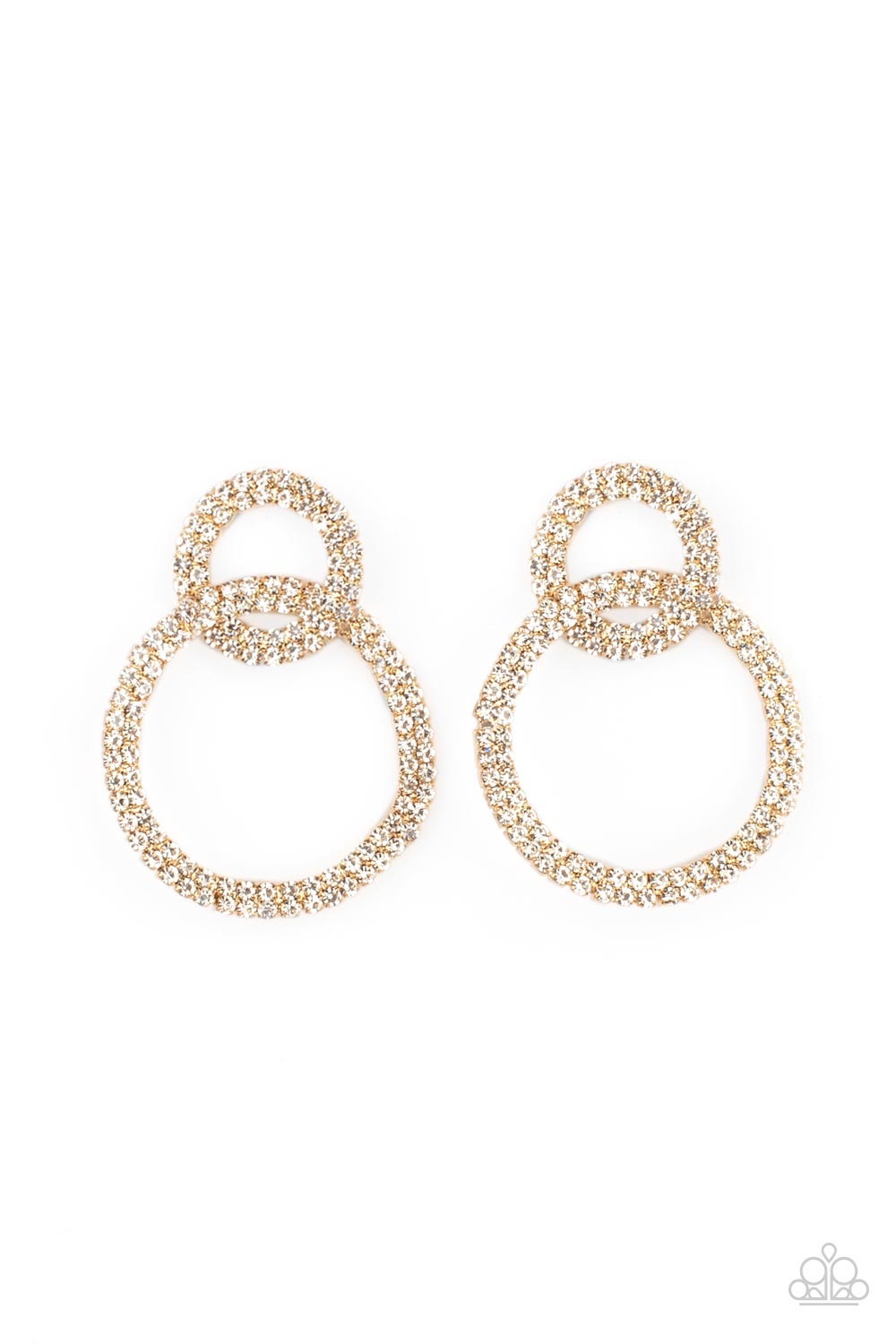 Intensely Icy - Gold Post Earrings