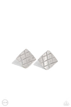 Load image into Gallery viewer, PLAID and Simple - Silver Clip-On Earrings