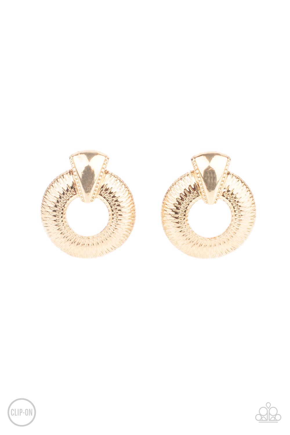 Industrial Innovator - Gold Clip-On Earrings