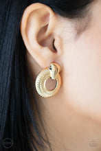 Load image into Gallery viewer, Industrial Innovator - Gold Clip-On Earrings