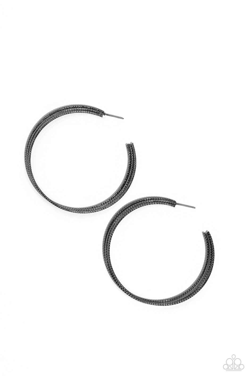 Candescent Curves - Black Gunmetal Hoop Earrings