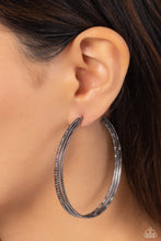 Load image into Gallery viewer, Candescent Curves - Black Gunmetal Hoop Earrings