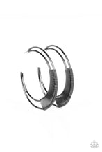 Load image into Gallery viewer, Artisan Attitude - Black Gunmetal Hoop Earrings