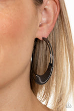 Load image into Gallery viewer, Artisan Attitude - Black Gunmetal Hoop Earrings