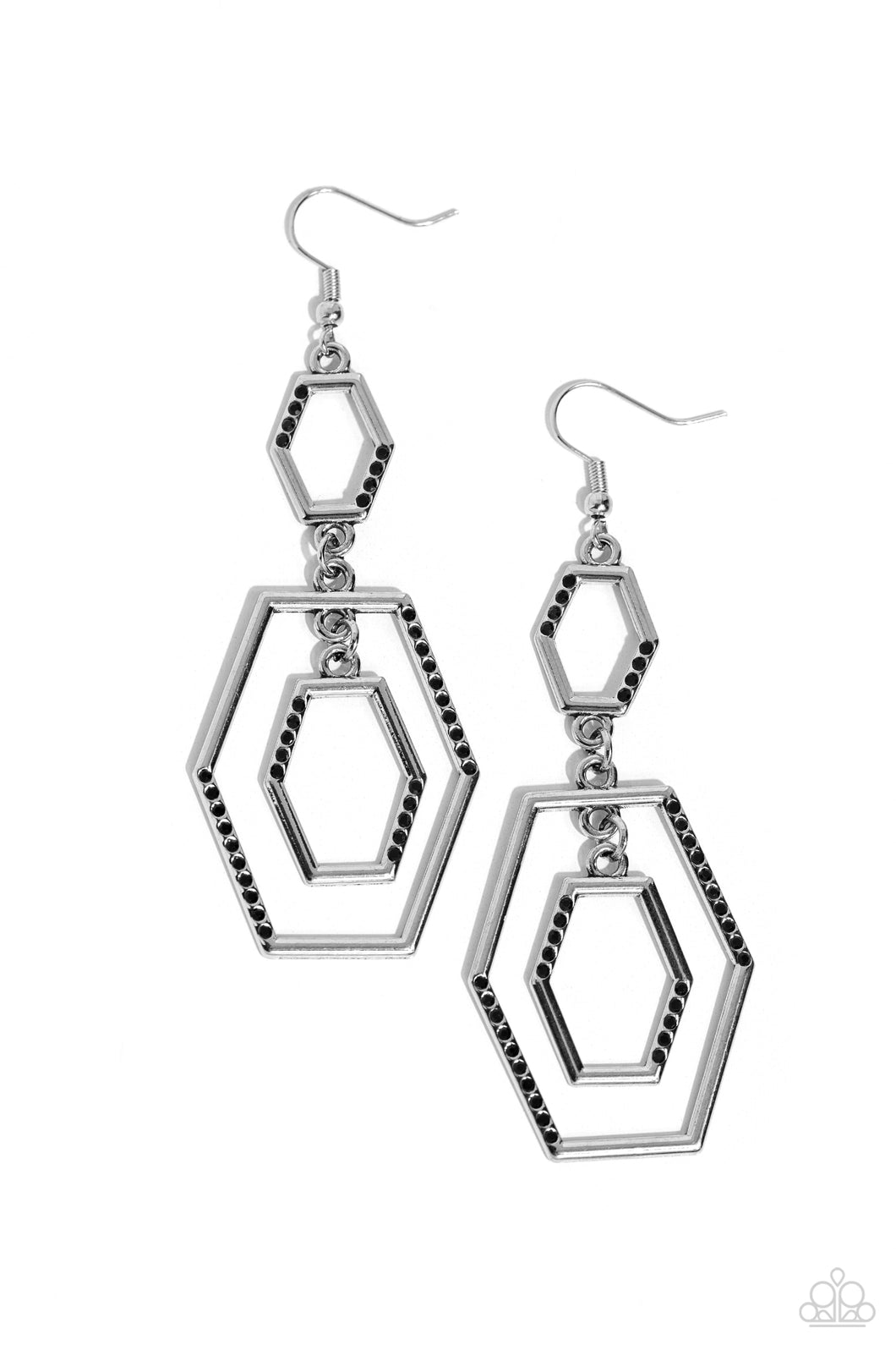 Geometric Maven - Black Earrings