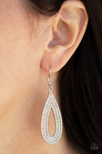 Exquisite Exaggeration - White Earrings