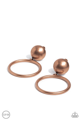 Classic Candescence - Copper Clip-On Earrings