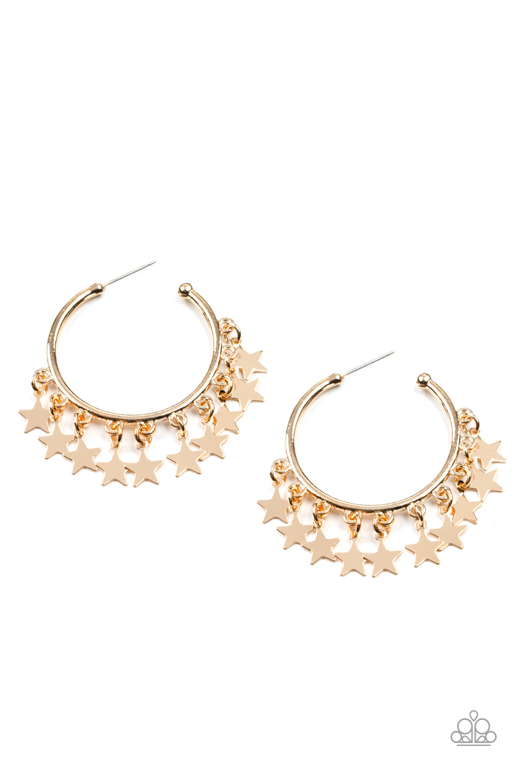 Happy Independence Day - Gold Hoop Earrings