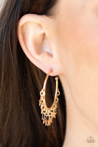 Happy Independence Day - Gold Hoop Earrings