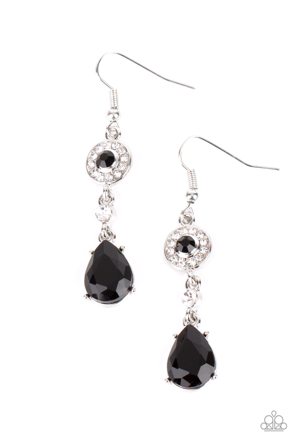 Graceful Glimmer - Black Earrings