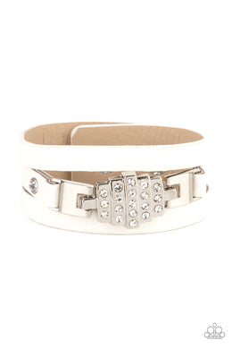 Ultra Urban - White Adjustable Snap Closure Bracelet