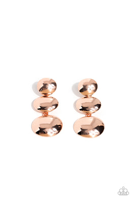 Futuristic Fantasy - Rose Gold Post Earrings