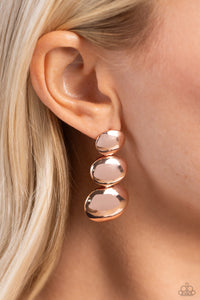 Futuristic Fantasy - Rose Gold Post Earrings