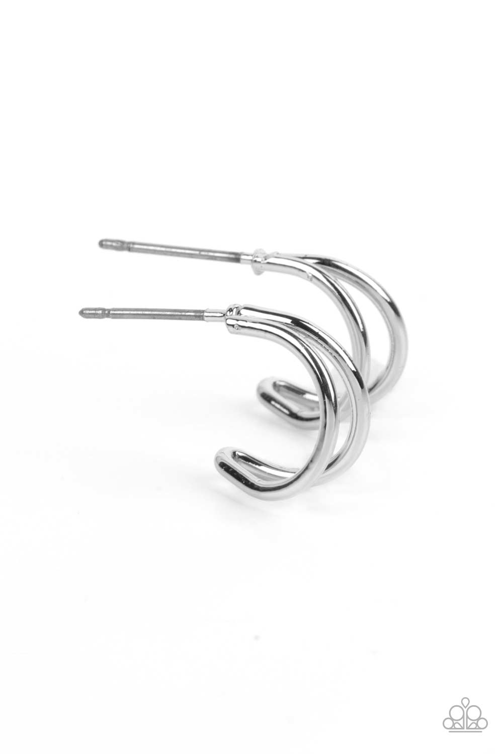 Charming Crescents - Silver Hoop Earrings