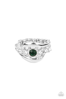 Graceful Gallantry - Green Dainty Ring