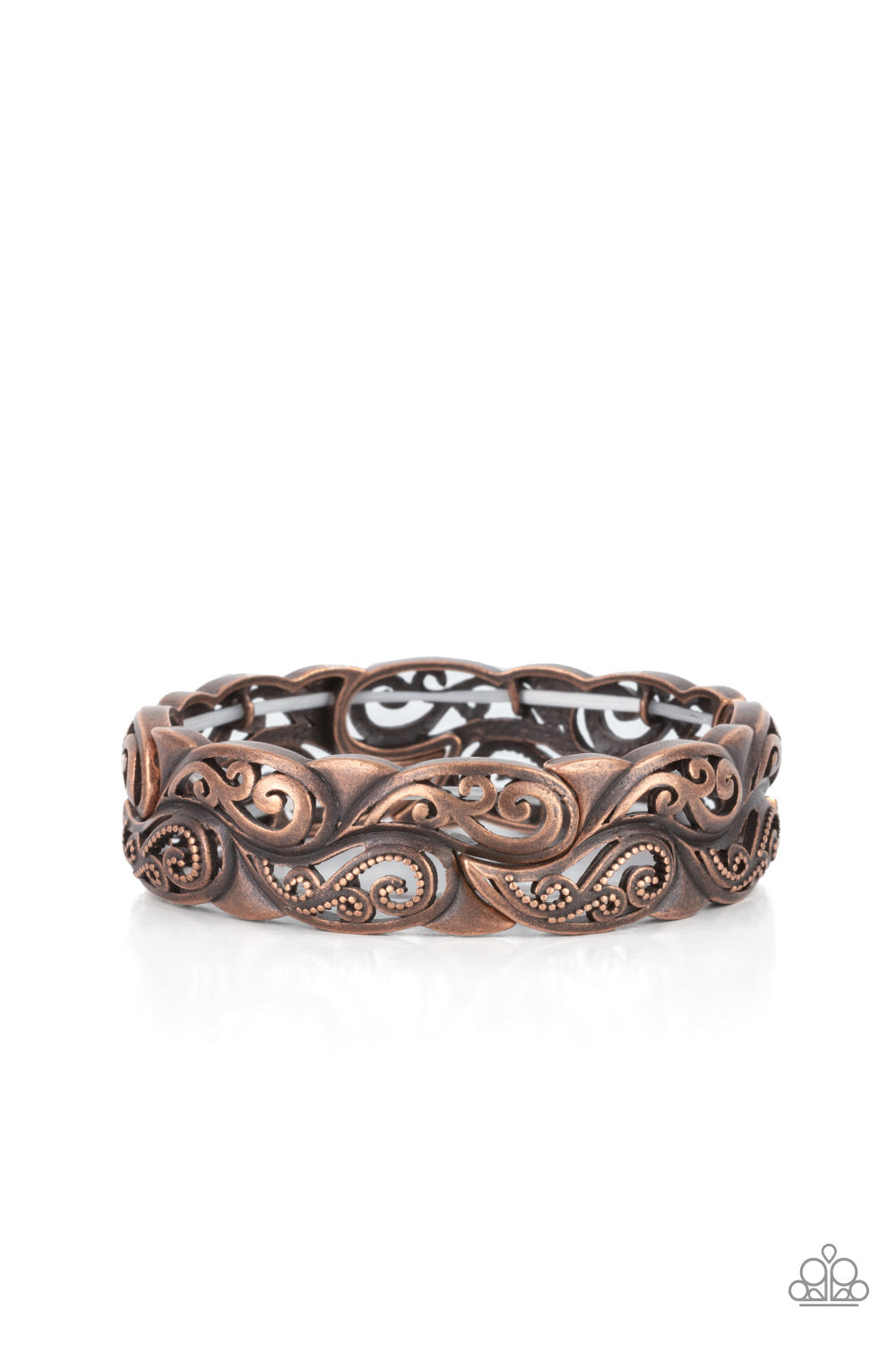 Paisley Portico - Copper Stretchy Bracelet