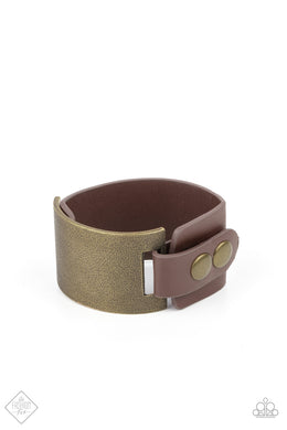 Studded Synchronism - Brass Adjustable Snap Closure Bracelet