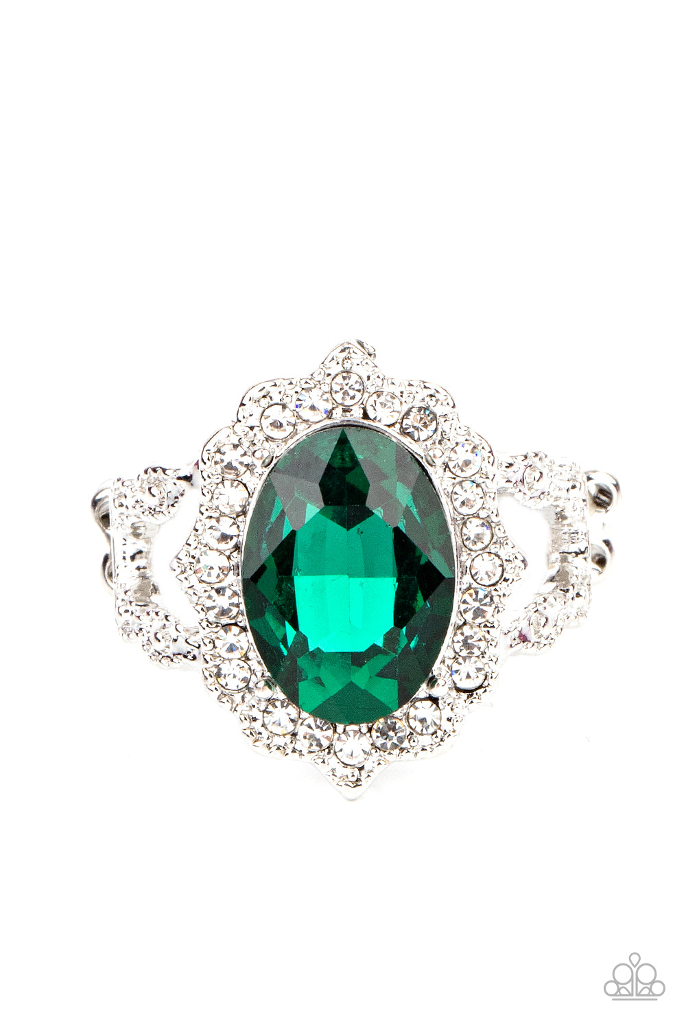 Oval Office Opulence - Green Dainty Ring