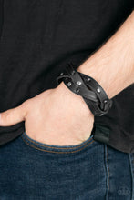 Load image into Gallery viewer, Rugged Roundup - Black Adjustable Snap Closure Bracelet