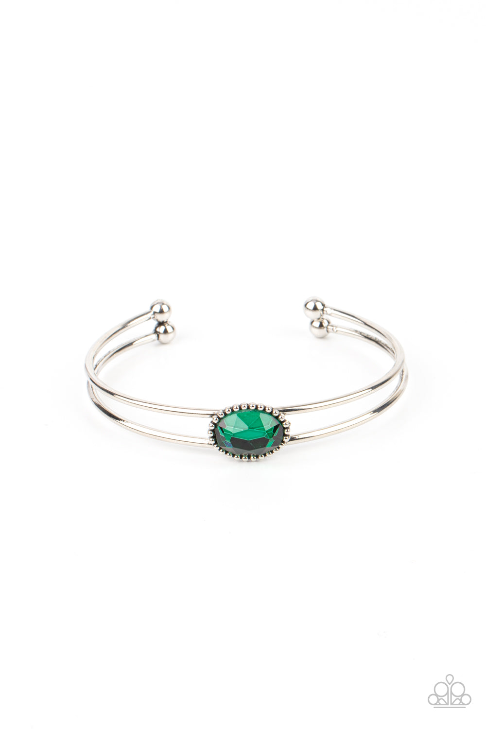 Magnificently Mesmerized - Green Cuff Bracelet