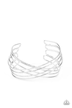 Load image into Gallery viewer, Strike Out Shimmer - Silver Cuff Bracelet