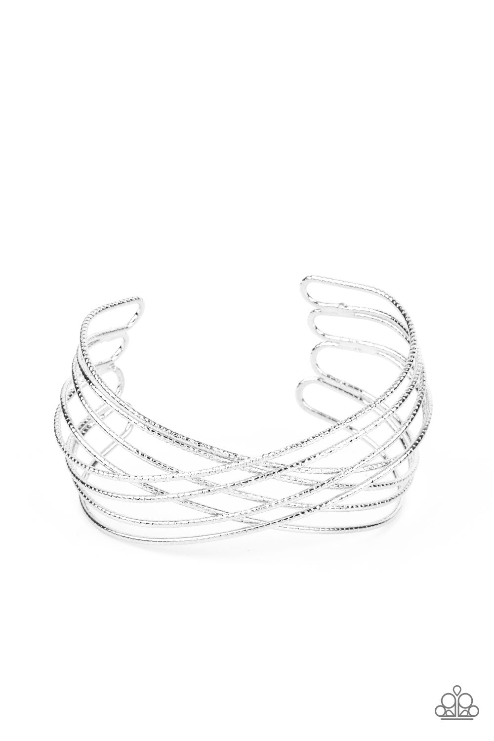 Strike Out Shimmer - Silver Cuff Bracelet